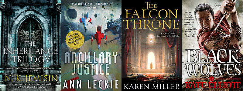 Recent covers of some of Orbit's most popular women authors